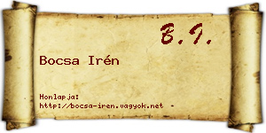 Bocsa Irén névjegykártya